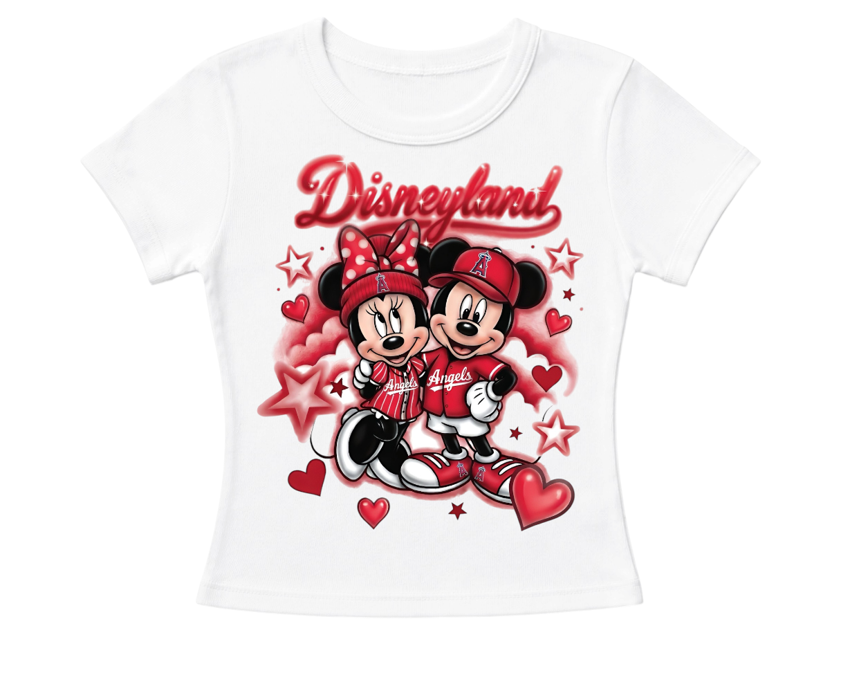 disney x angels women’s fitted tee