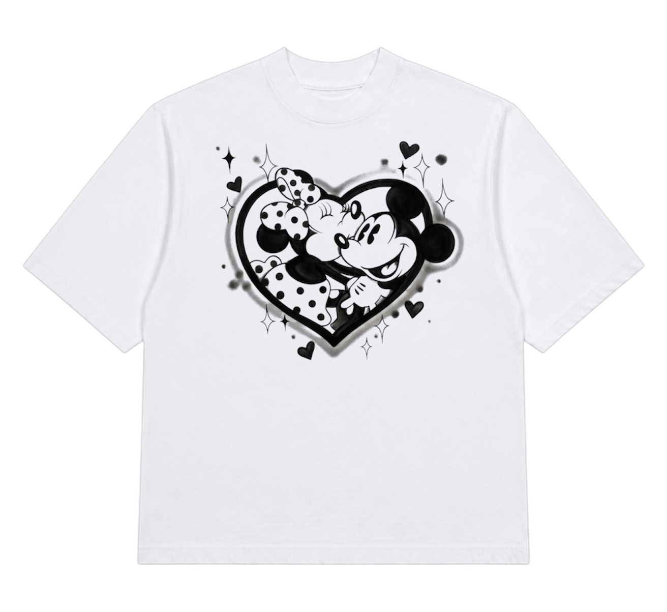 black heart airbrush cropped tee