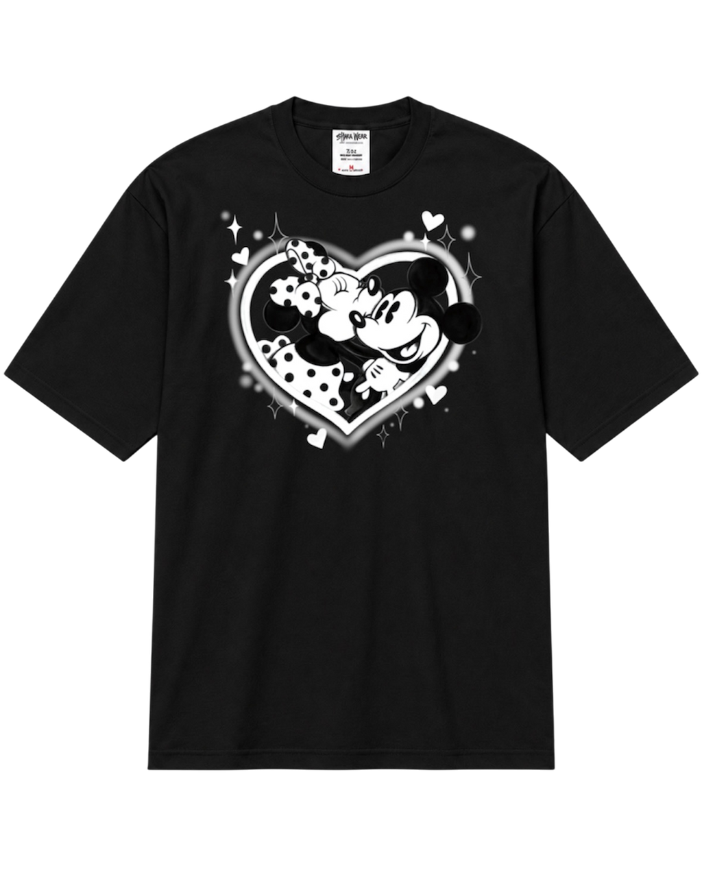white heart airbush tee