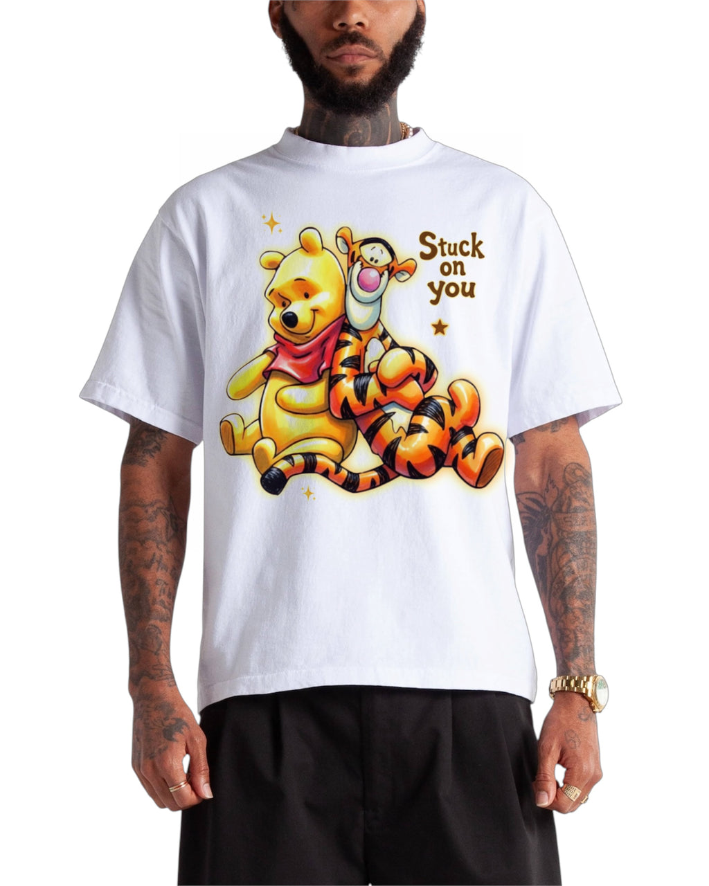 “stuck on you” cropped tee