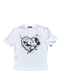 mickey & minnie black airbrush women’s crop top