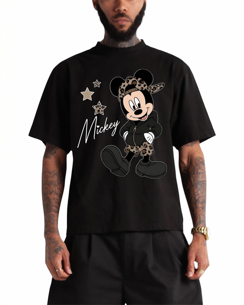 cheetah mickey cropped tee