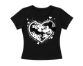 white heart airbrush women’s fitted tee