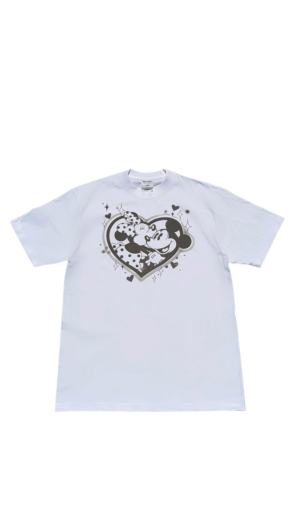 mickey & minnie black airbush t-shirt