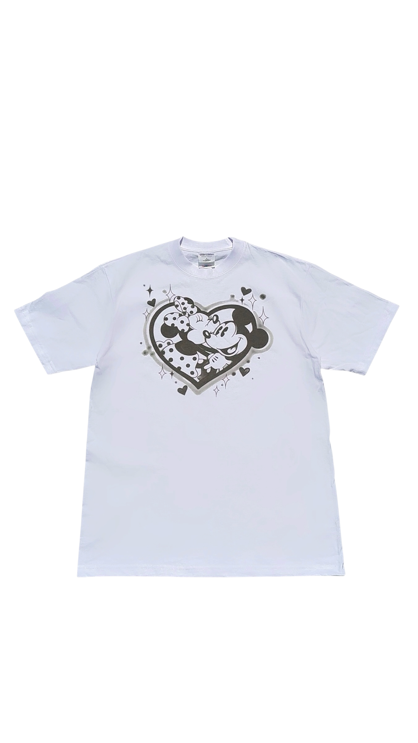 mickey & minnie black airbush t-shirt