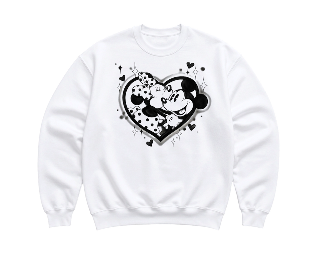 black heart airbrush crewneck