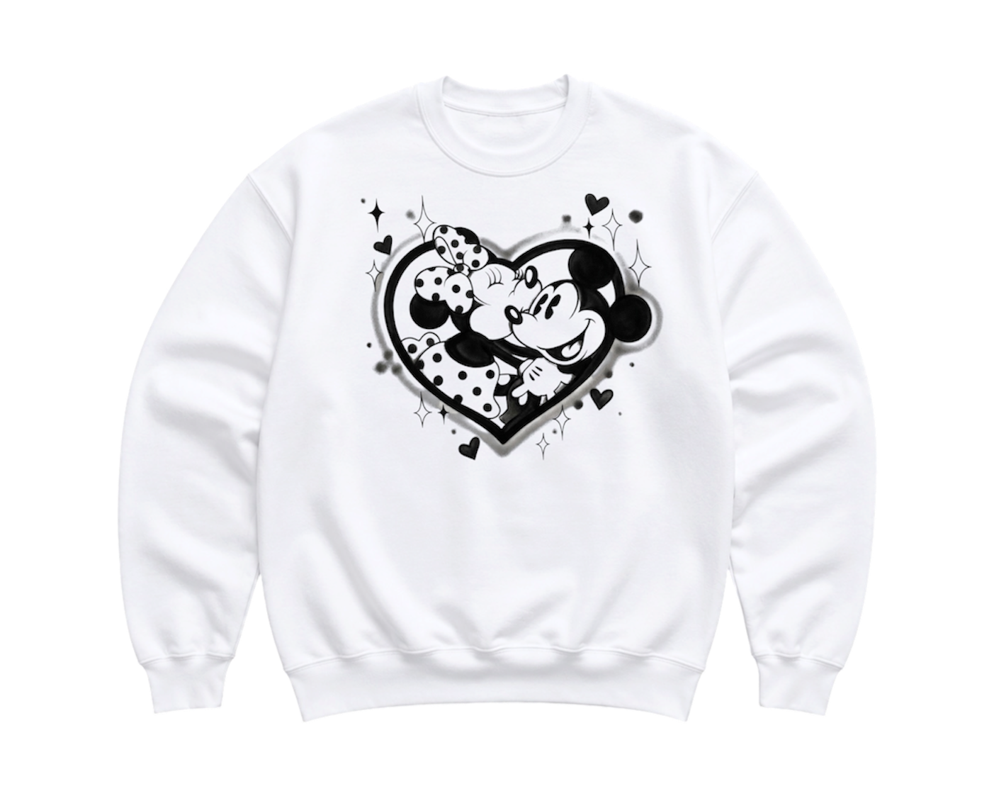 black heart airbrush crewneck