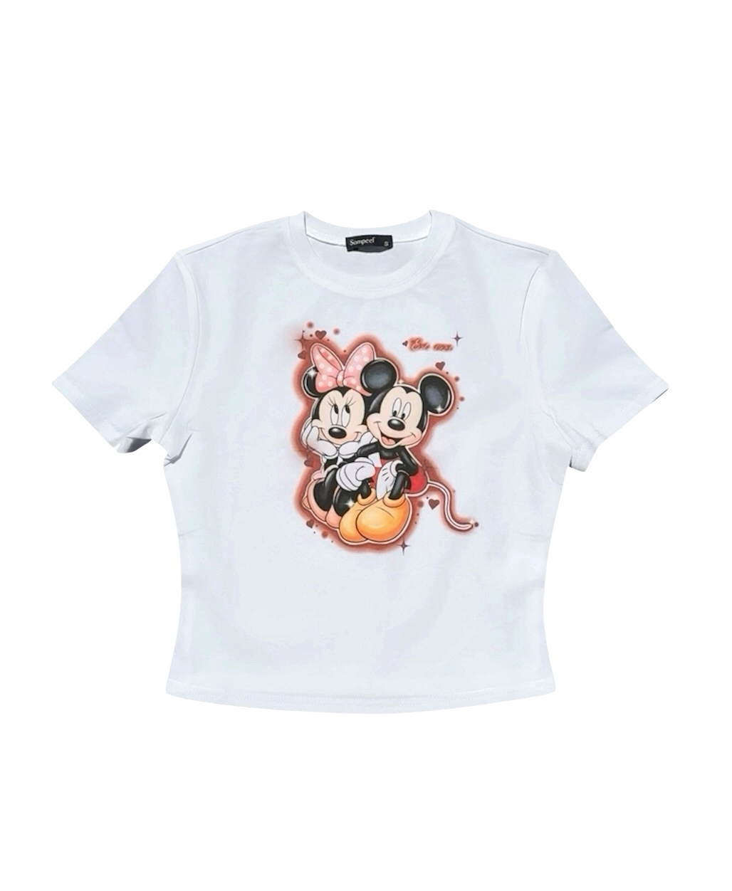 mickey & minnie lovers women’s crop top