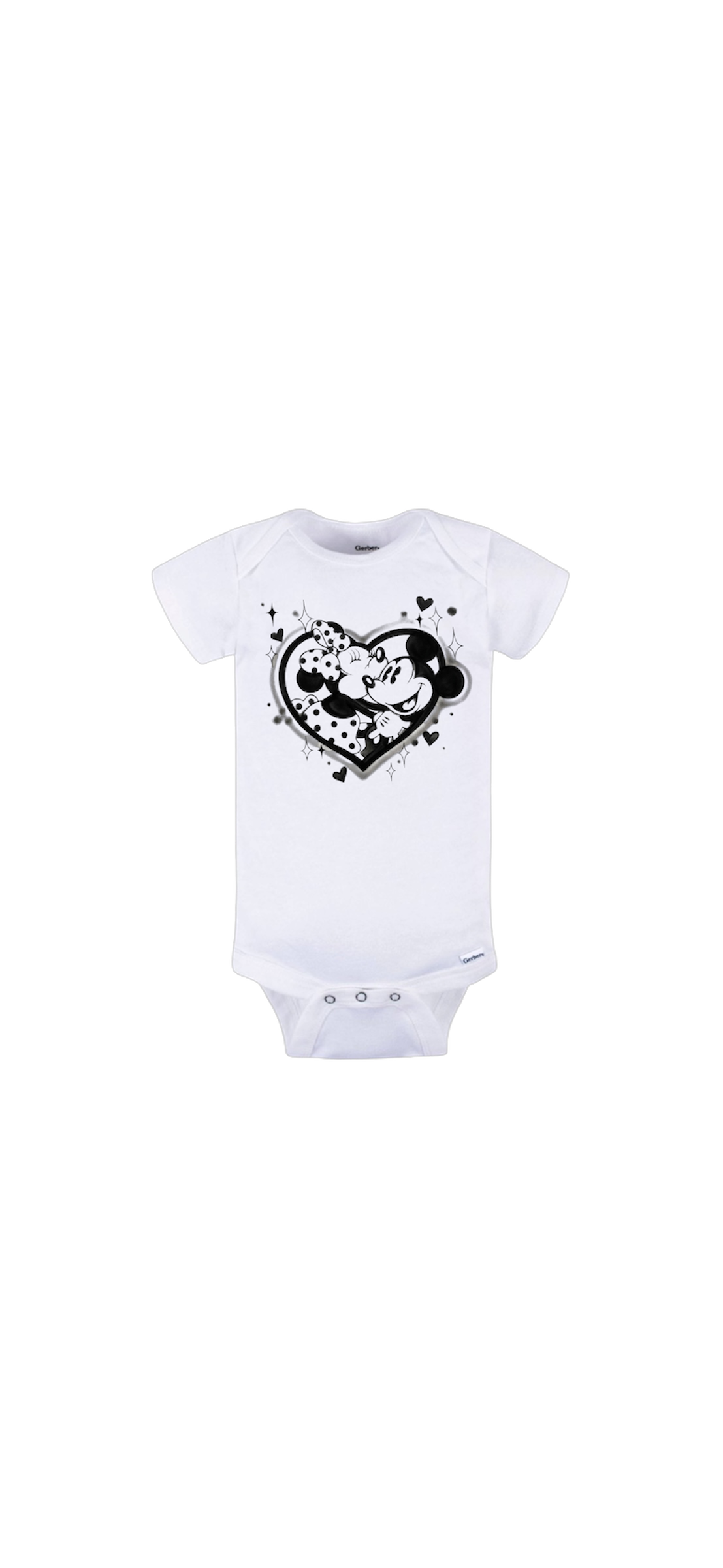 black airbrush baby onesie