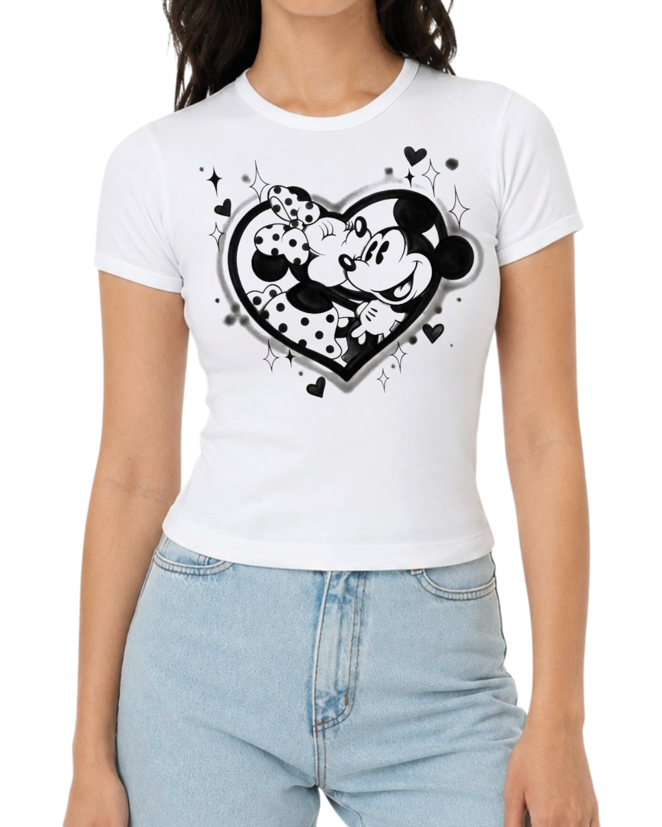 black heart airbrush women’s fitted tee