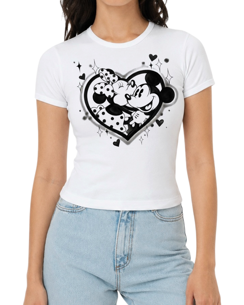 black heart airbrush women’s fitted tee