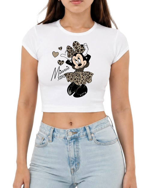 cheetah minnie crop top