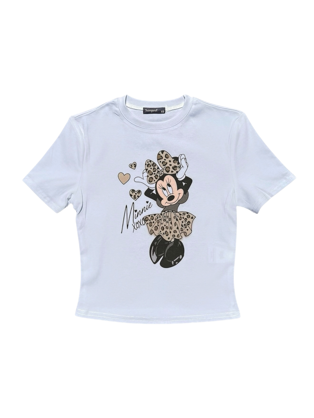 minnie cheetah print women’s crop top