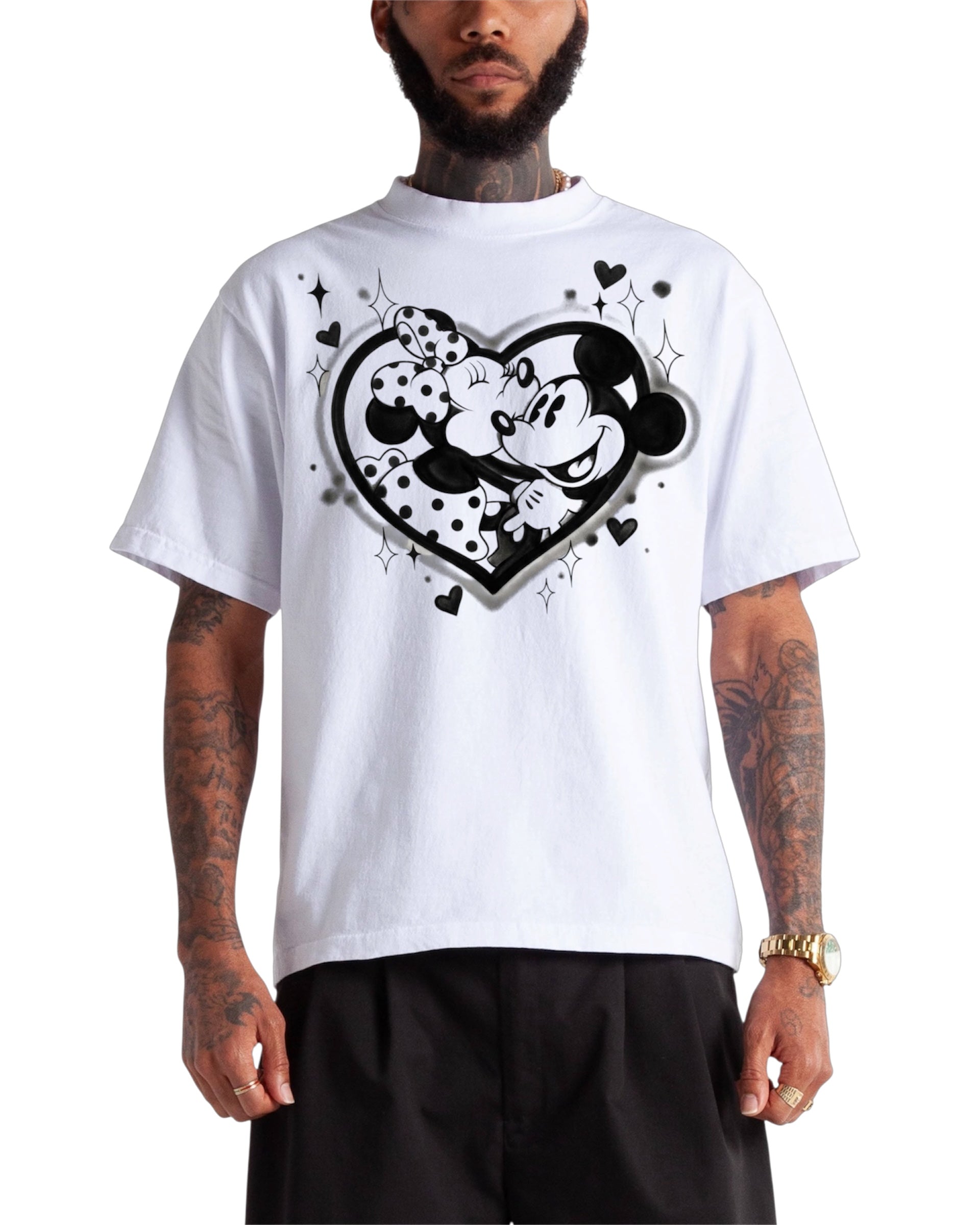 black heart airbrush cropped tee