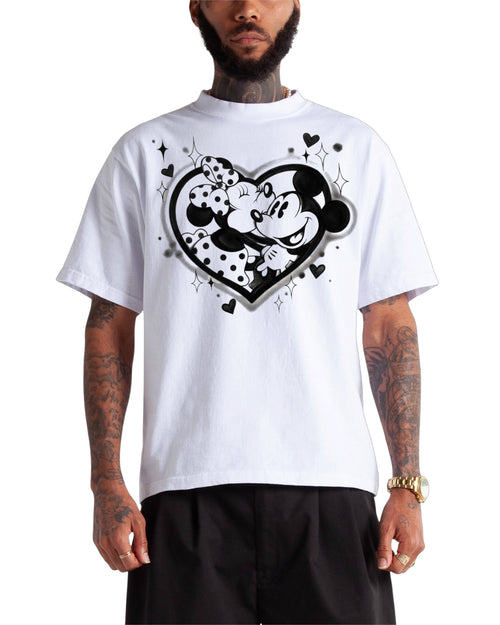 black heart airbrush cropped tee
