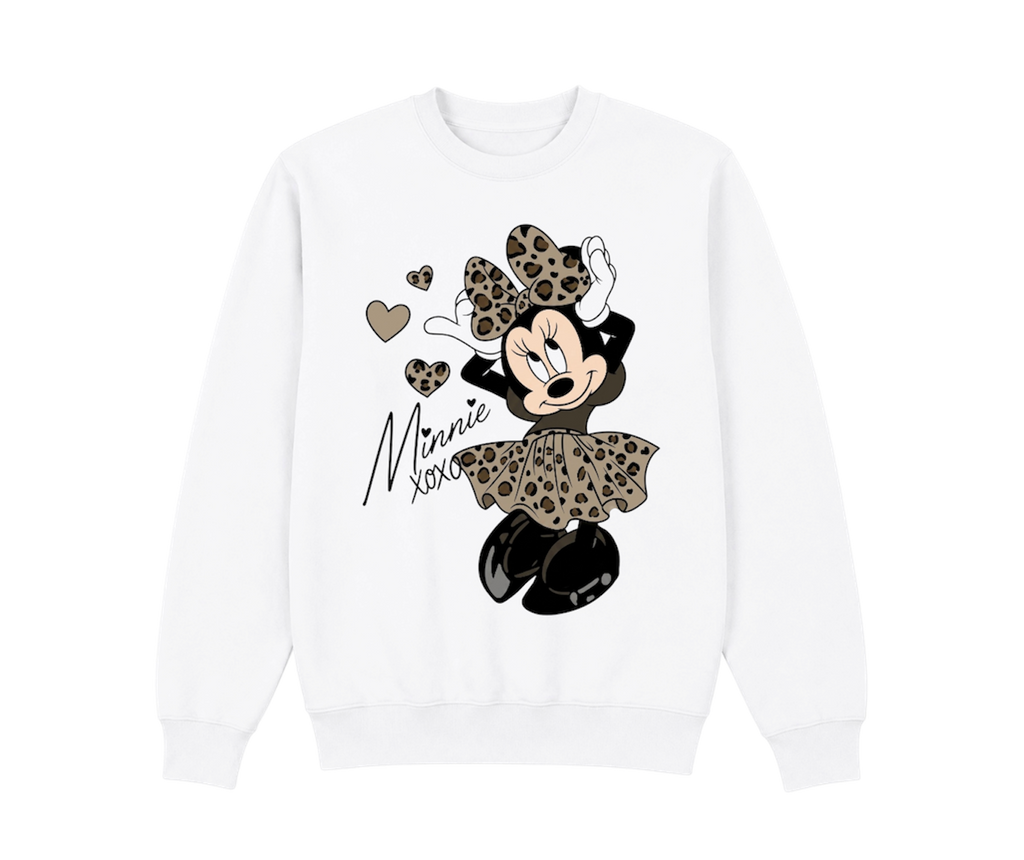 kids cheetah minnie crewneck