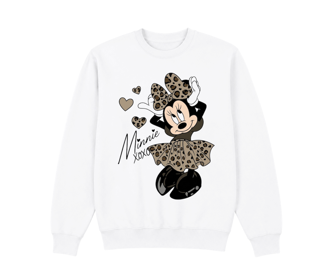 kids cheetah minnie crewneck