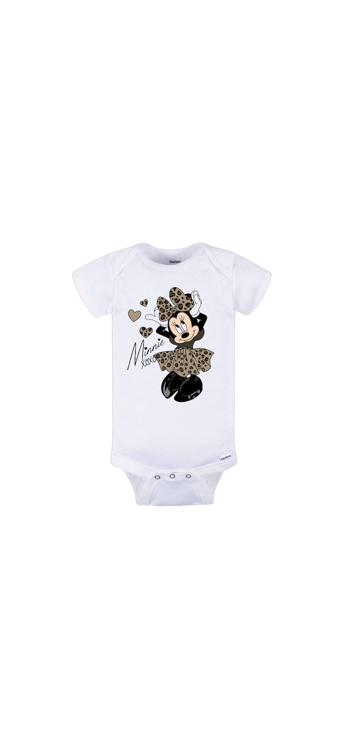cheetah minnie baby onesie