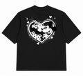 white heart airbrush cropped tee