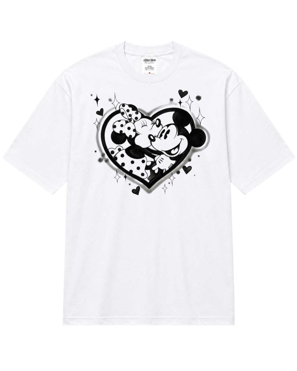 black heart airbush tee