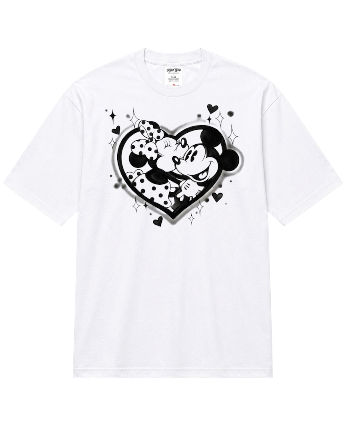 black heart airbush tee