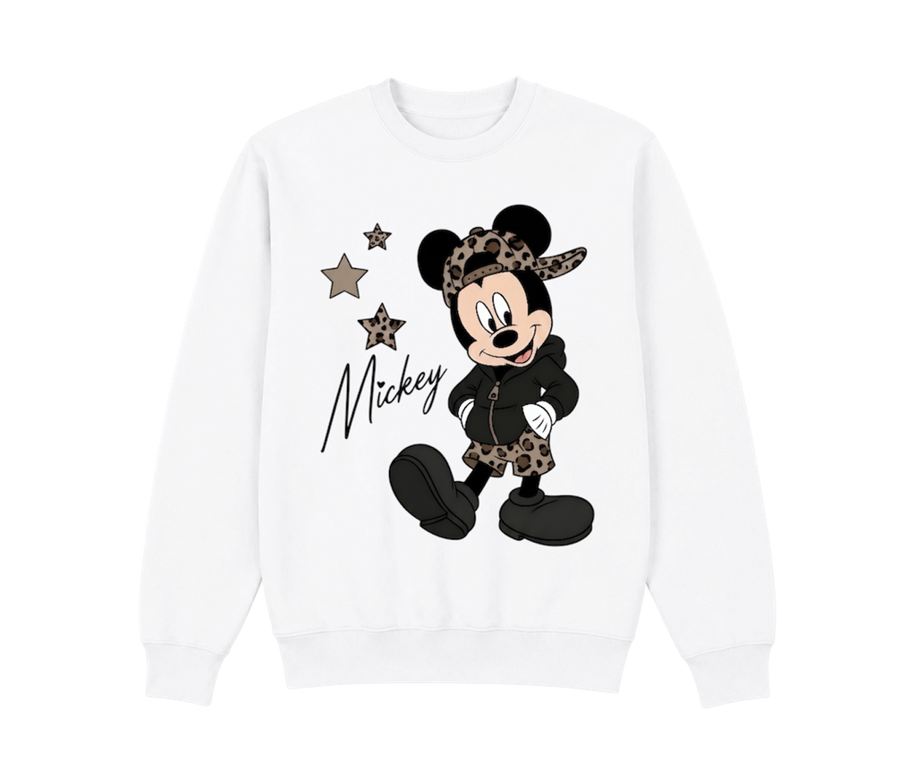 kids cheetah mickey crewneck