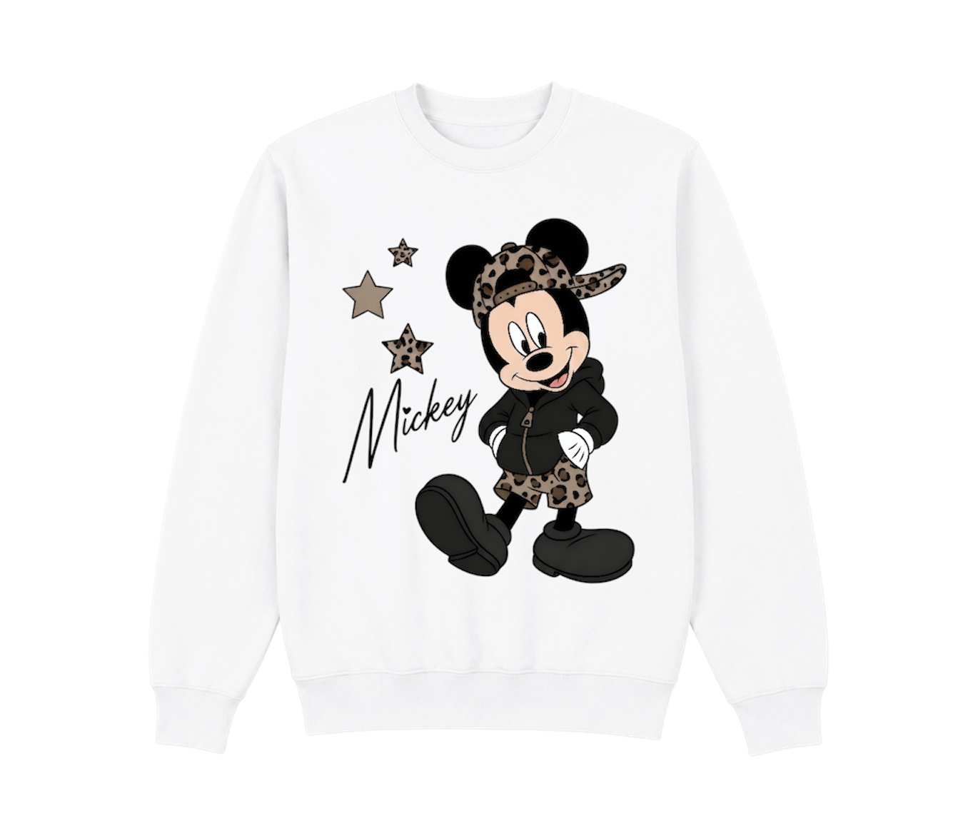kids cheetah mickey crewneck