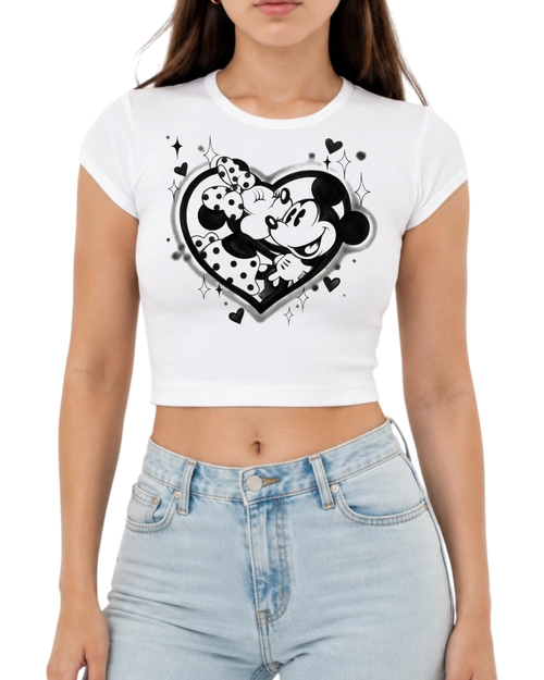 black heart airbrush crop top