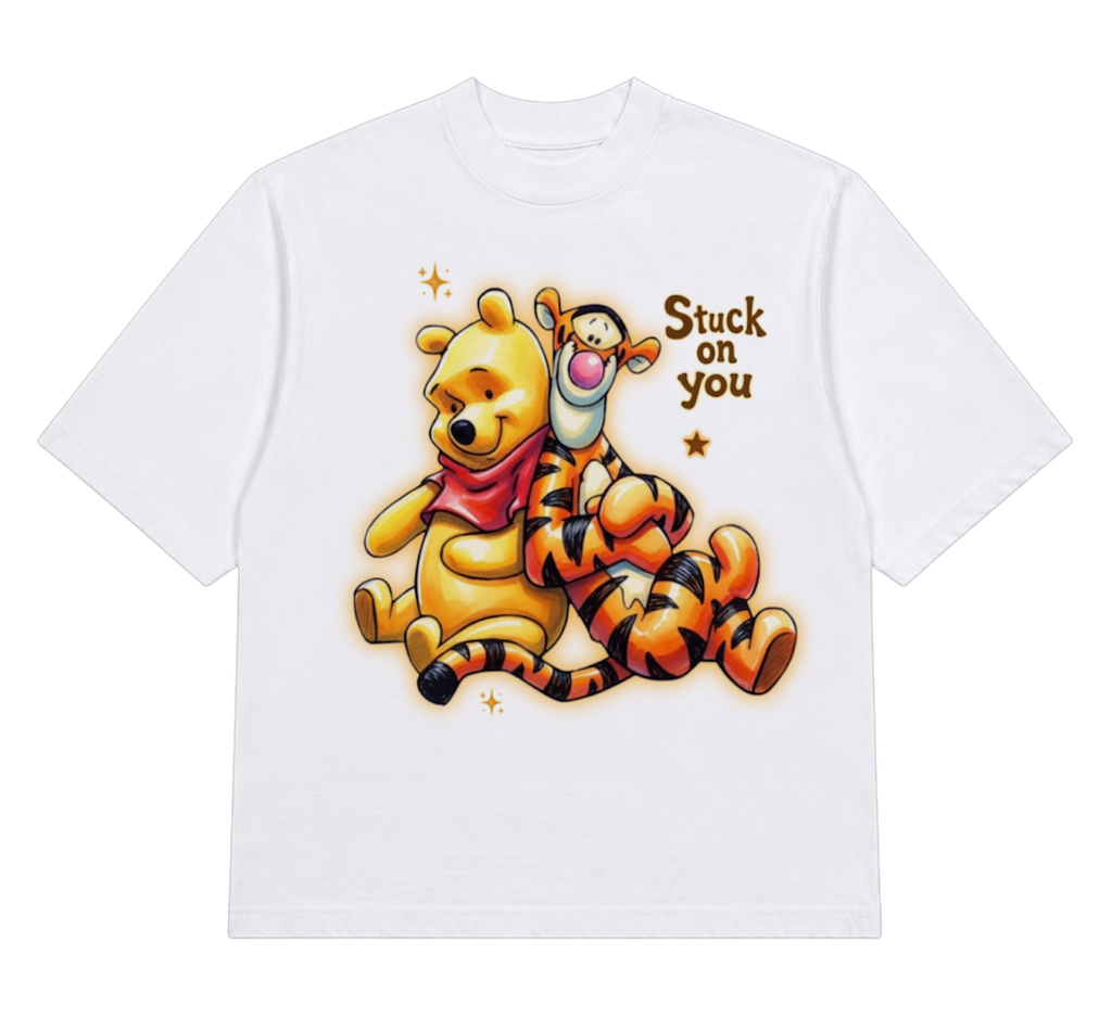 “stuck on you” cropped tee