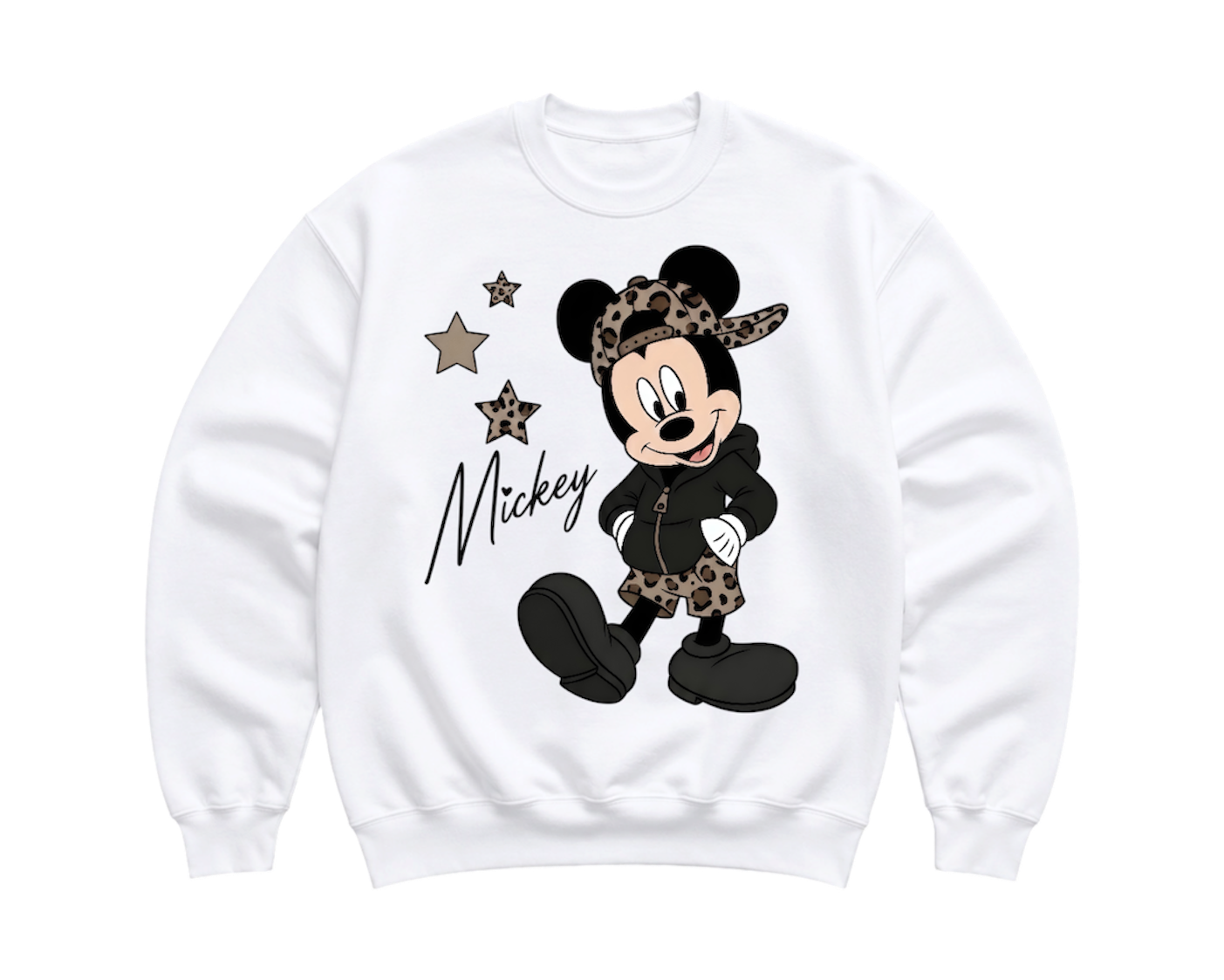 cheetah mickey crewneck