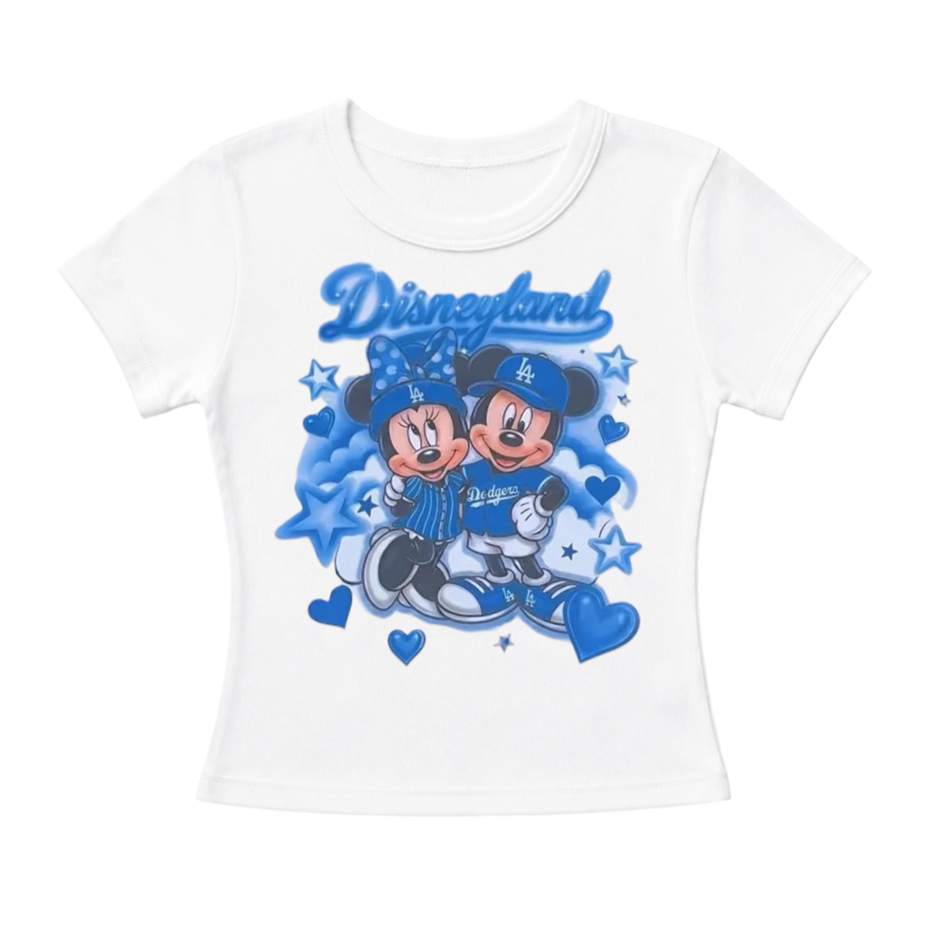 disney x dodgers women’s fitted tee