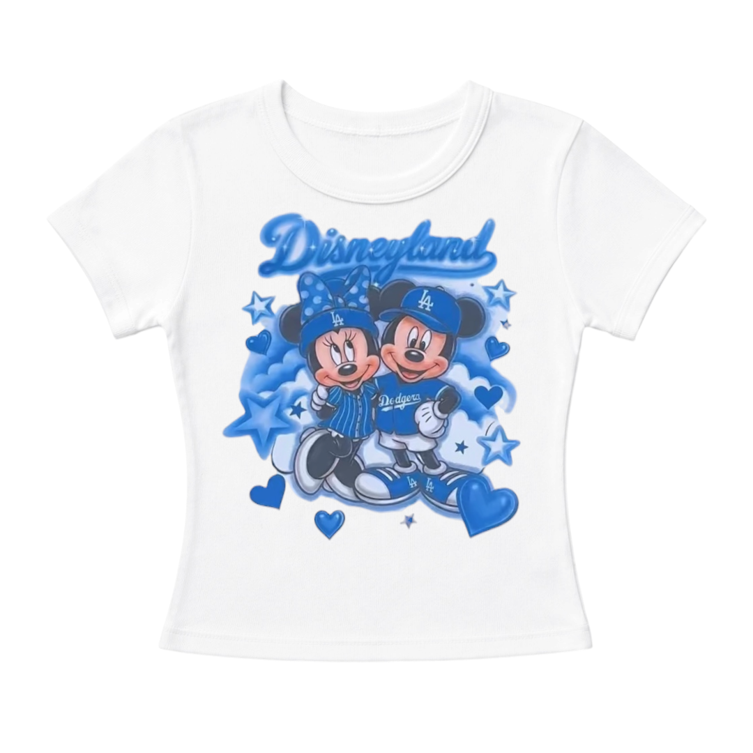 disney x dodgers women’s fitted tee