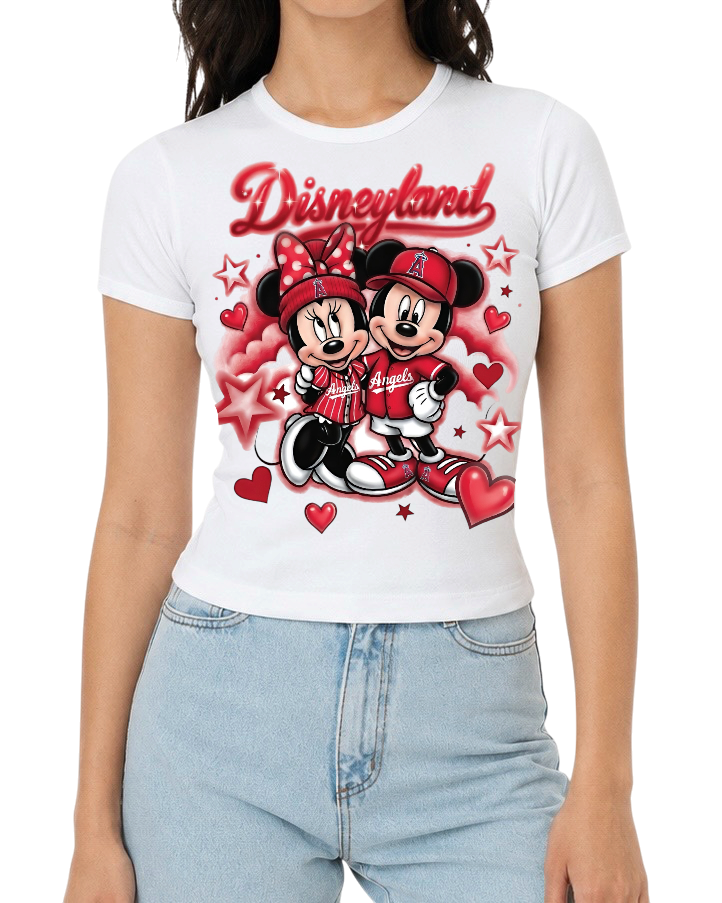 disney x angels women’s fitted tee