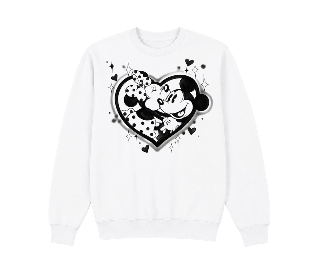 kids black heart crewneck