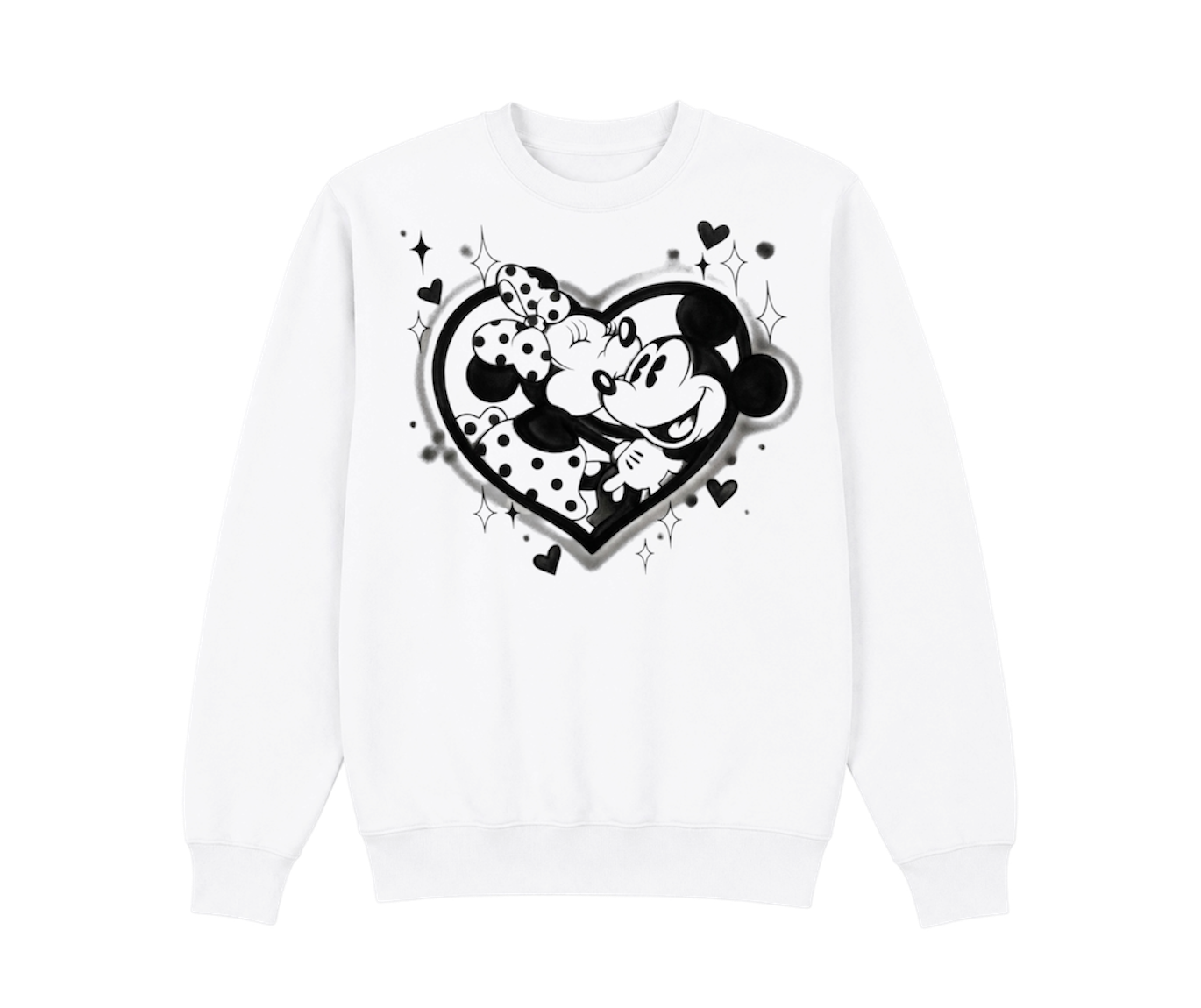 kids black heart crewneck