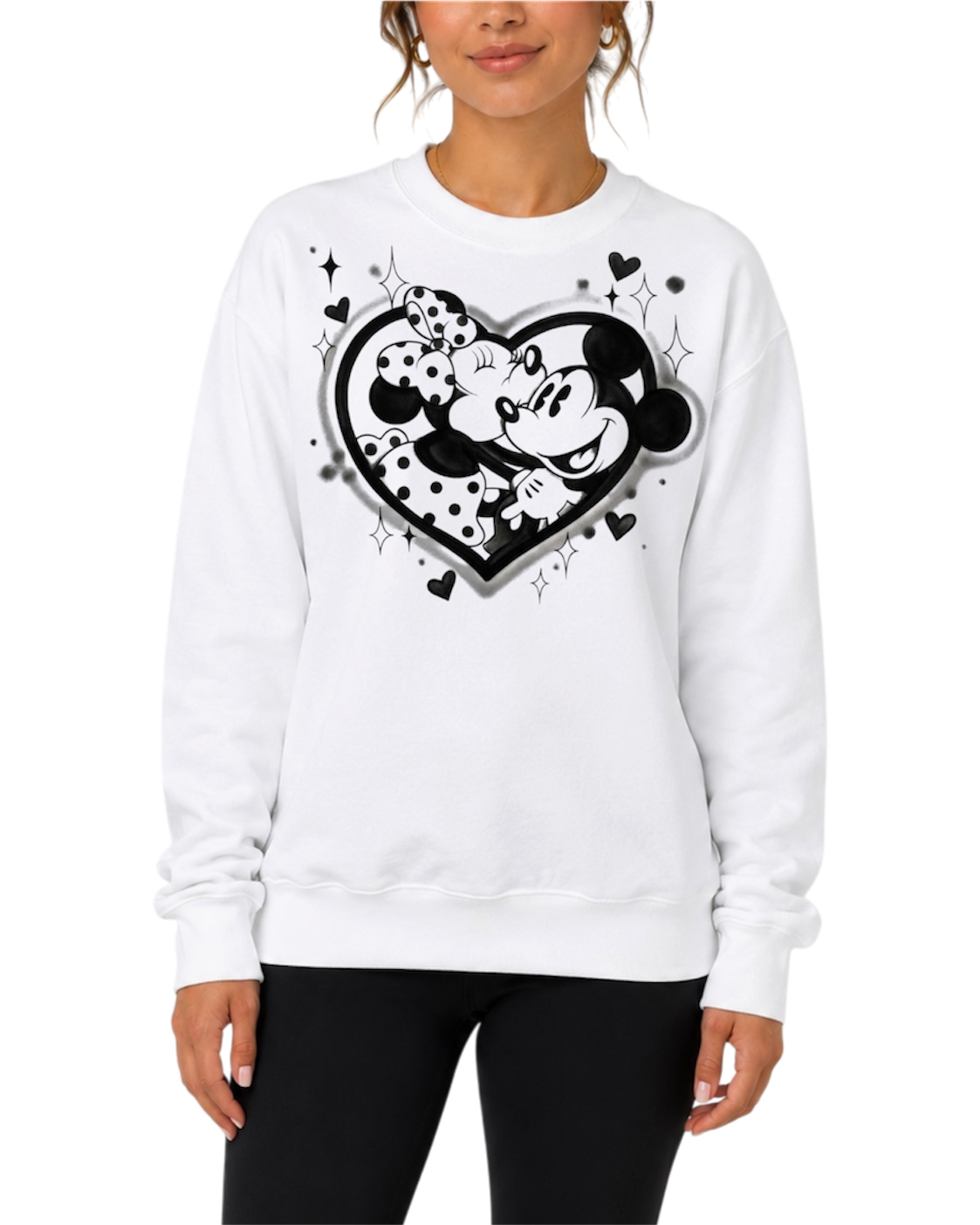 black heart airbrush crewneck