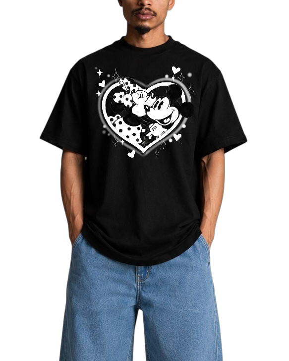 white heart airbush tee