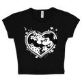 white heart airbrush crop top