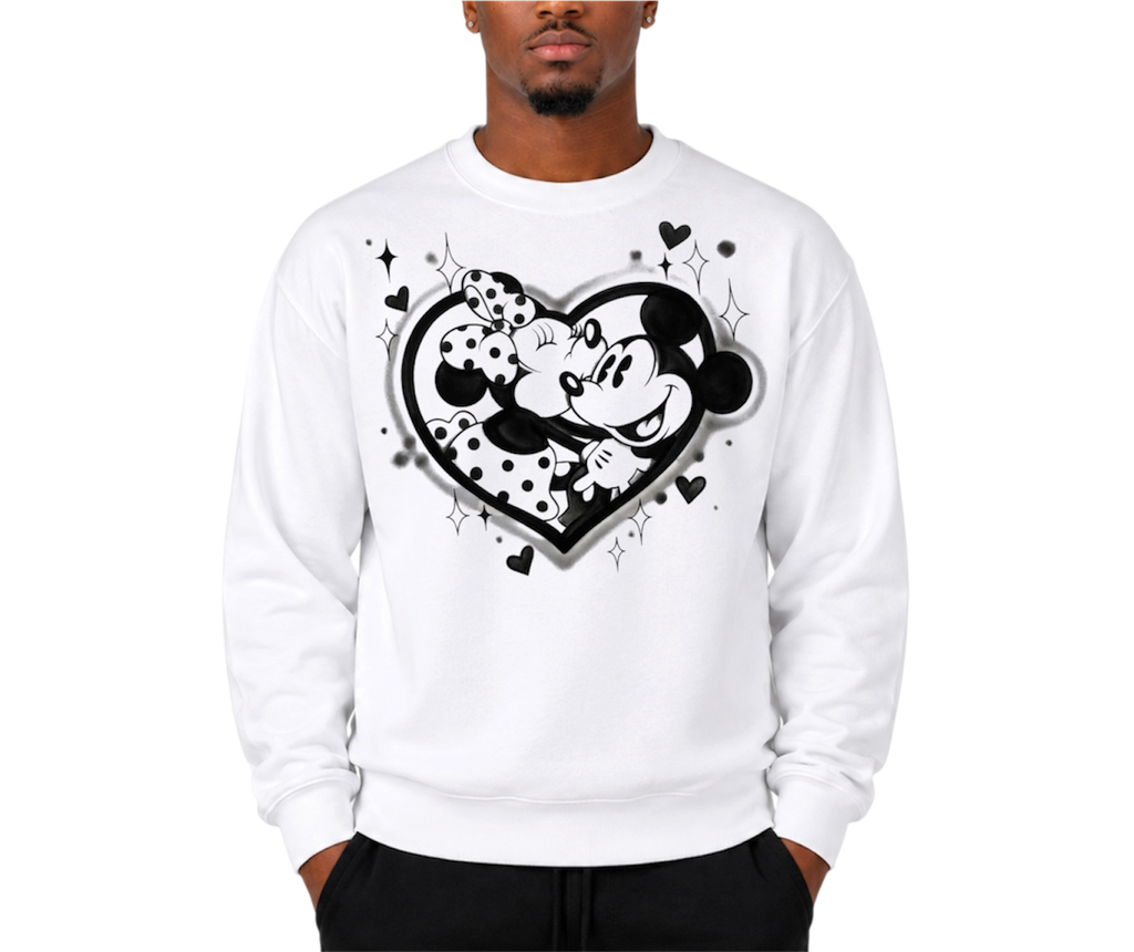 black heart airbrush crewneck