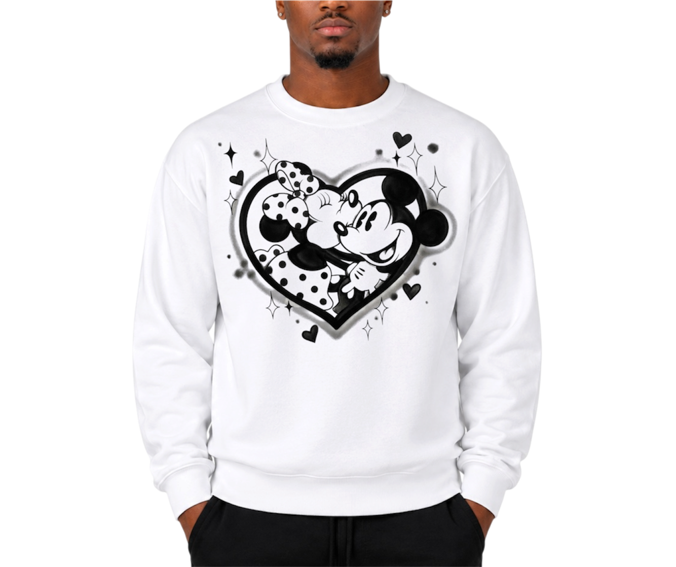 black heart airbrush crewneck