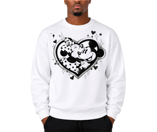 black heart airbrush crewneck