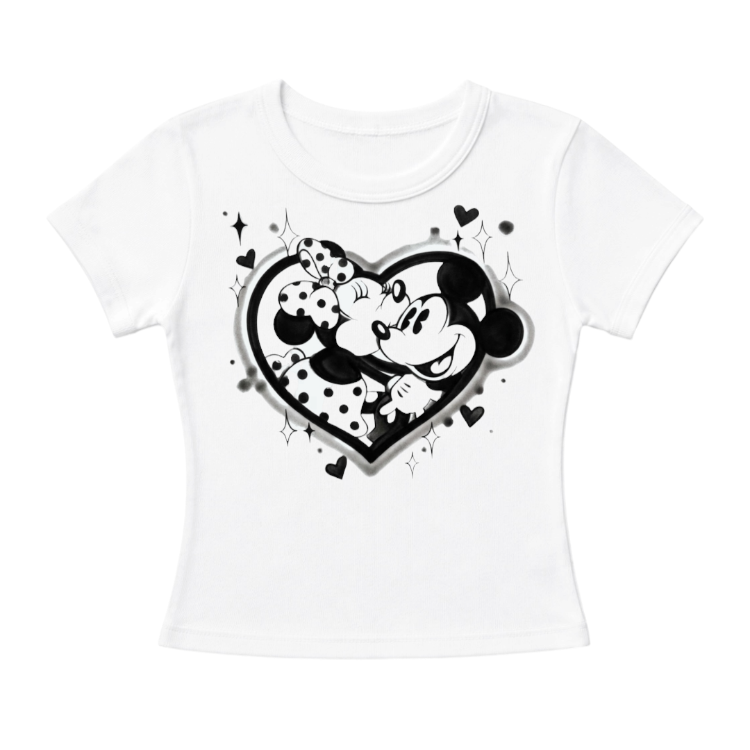 black heart airbrush women’s fitted tee