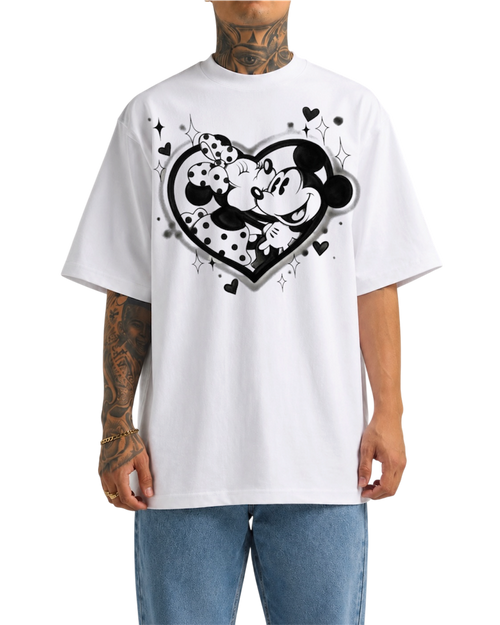 black heart airbush tee