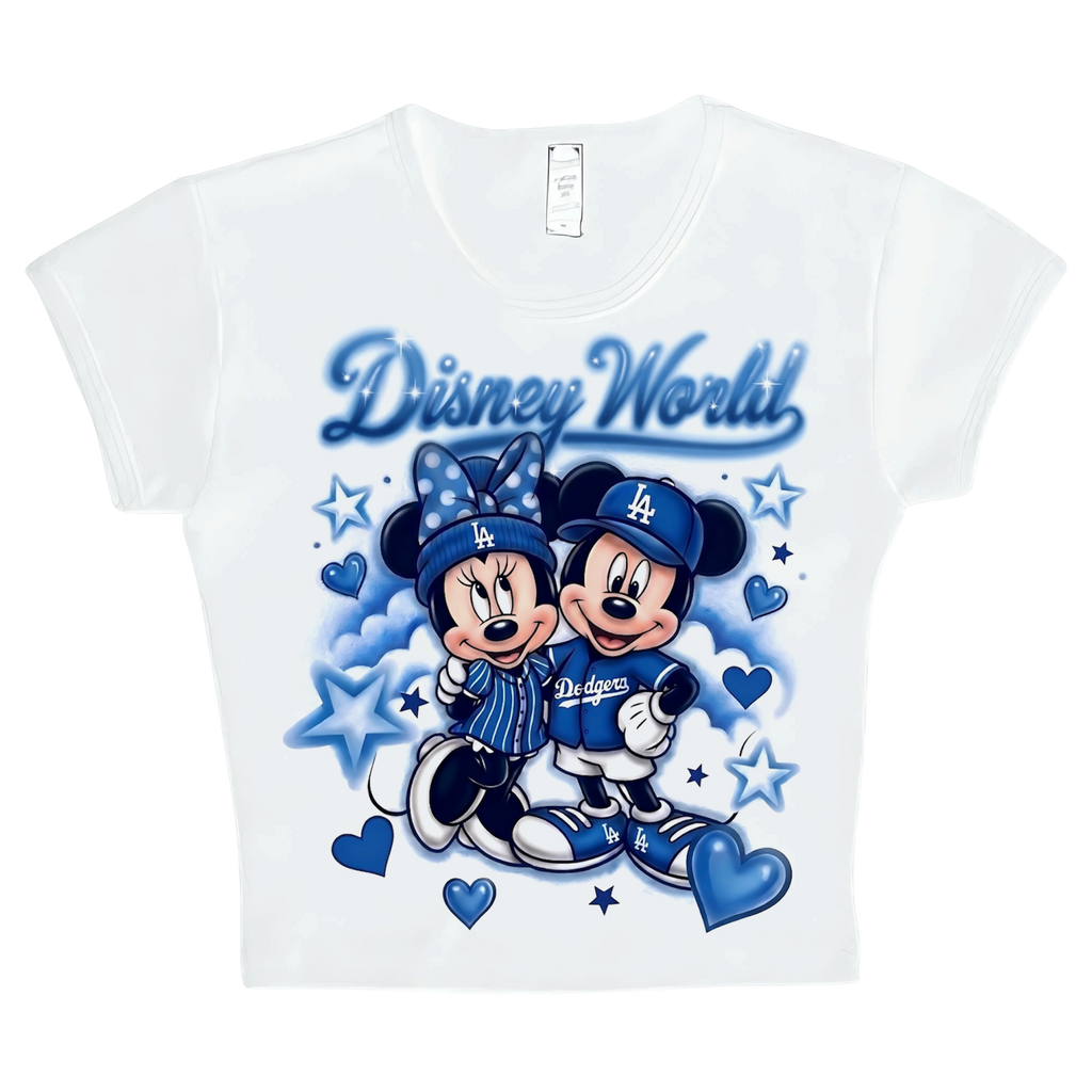 disney world x dodgers crop top