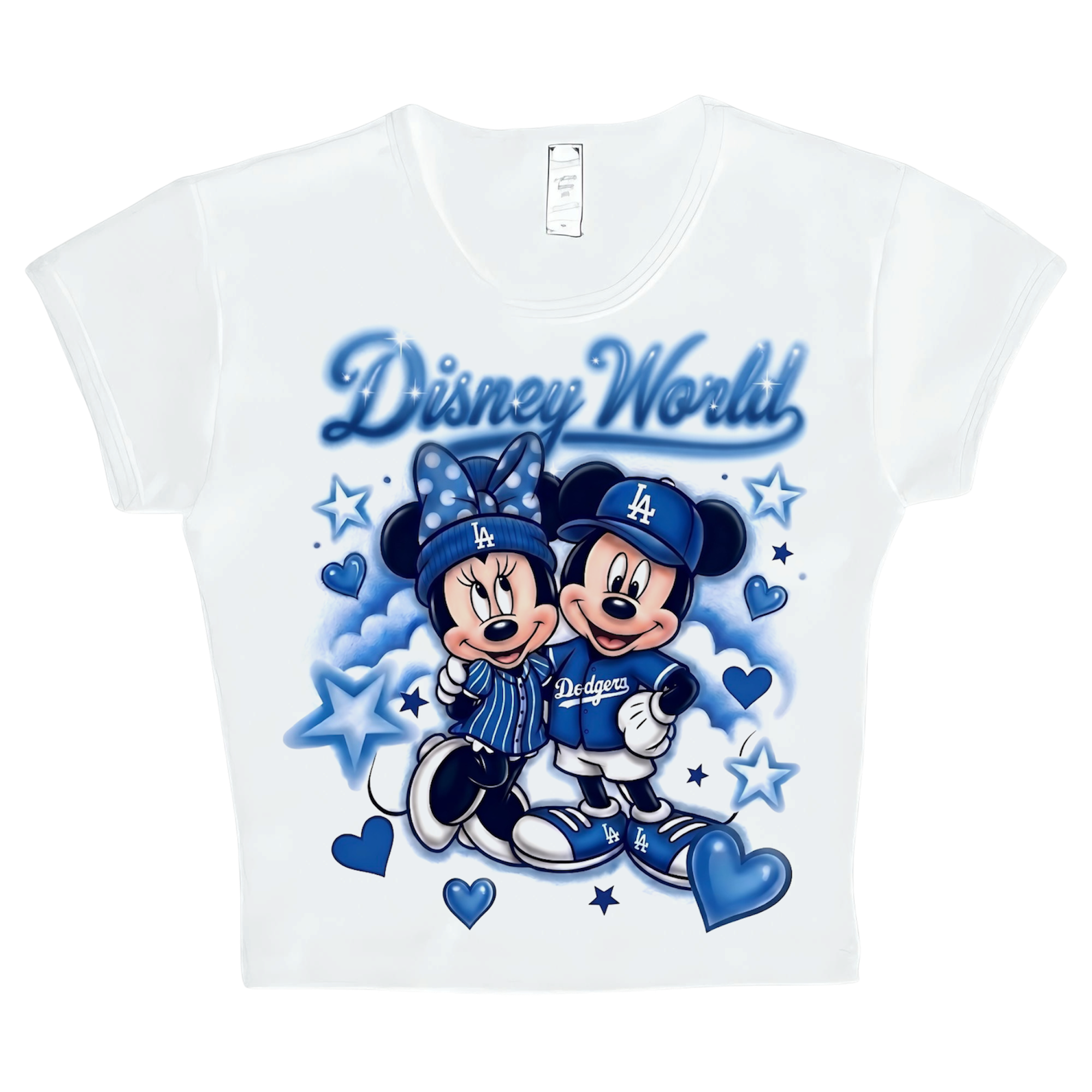 disney world x dodgers crop top