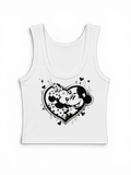 black heart airbrush crop tank