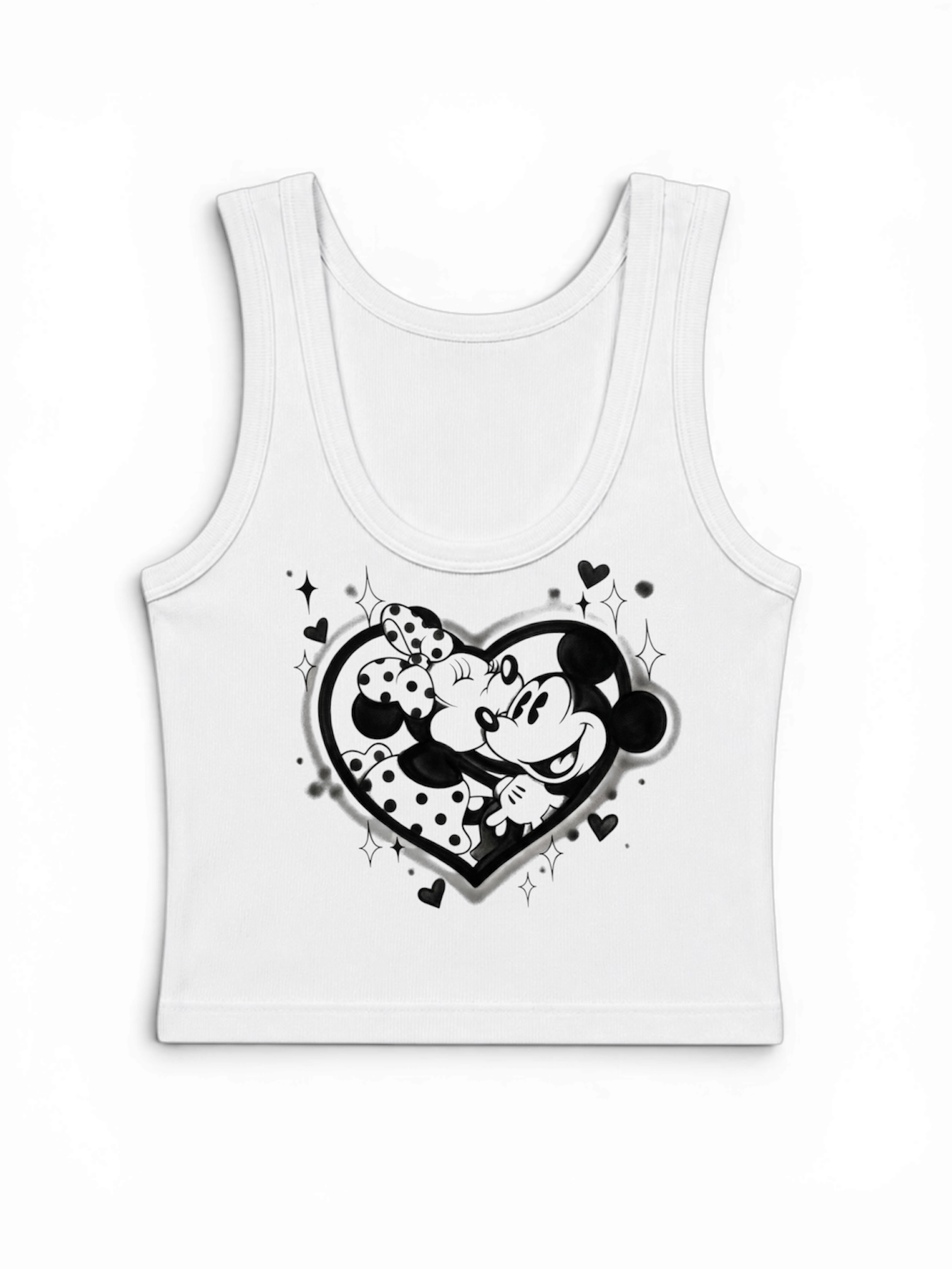 black heart airbrush crop tank