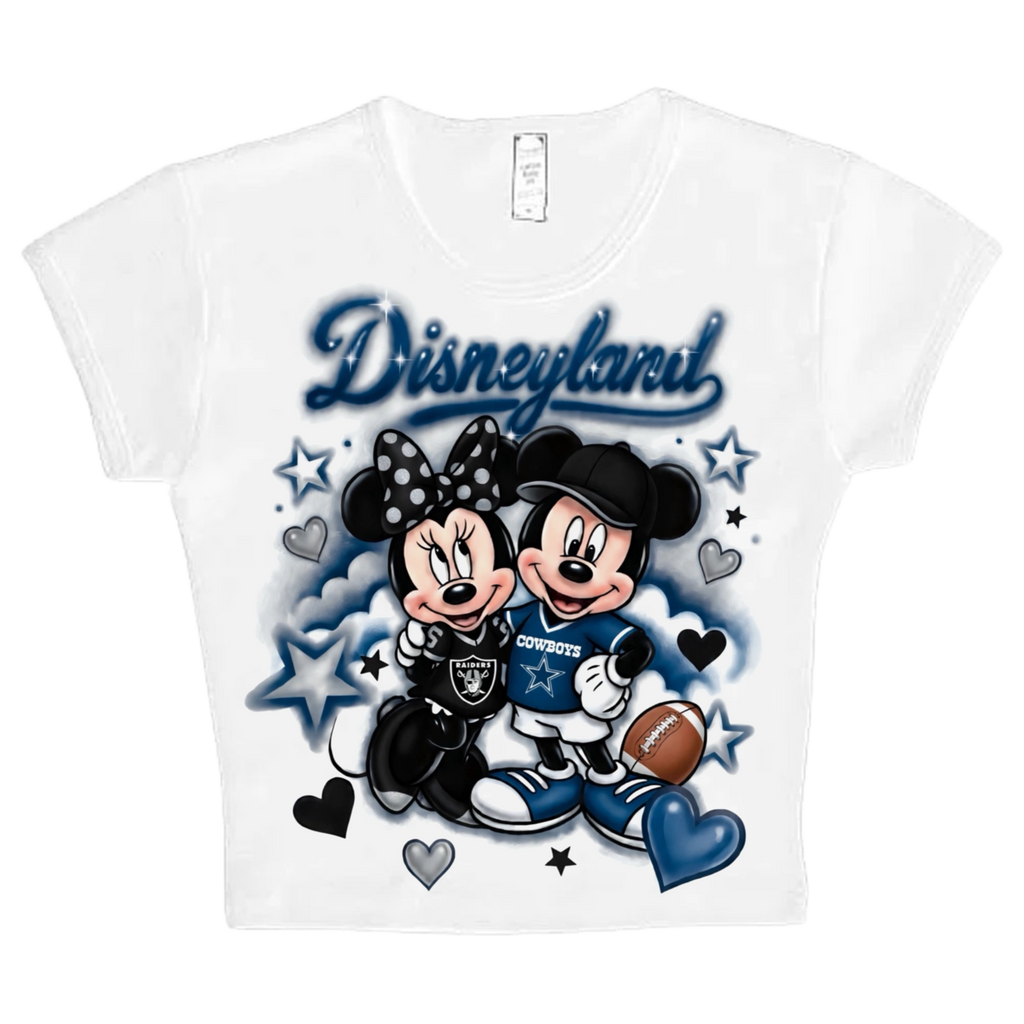 disney x raiders x cowboys crop top