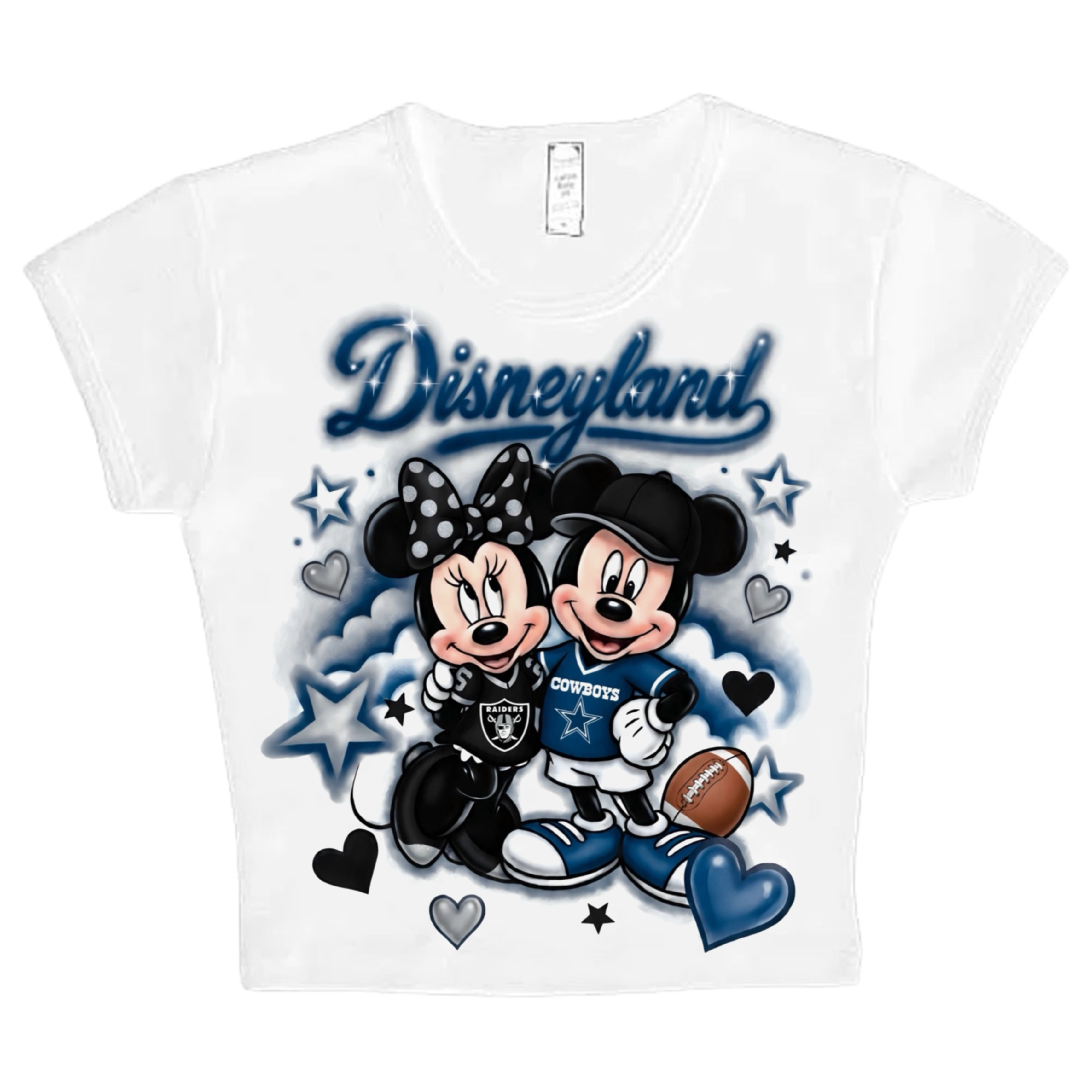 disney x raiders x cowboys crop top