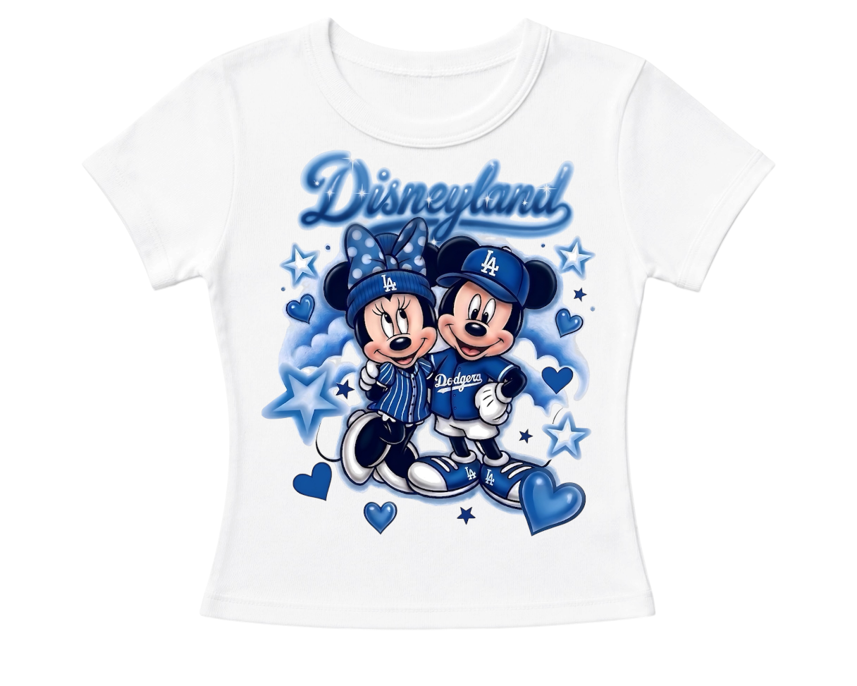 disneyland x dodgers women’s fitted tee
